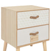 Stella Homewares Bedside Cabinet with 2 Drawers 40x30x49.5 cm Solid Pinewood