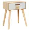 Stella Homewares Bedside Table with a Drawer 44x30x58.5 cm Solid Pinewood