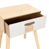 Stella Homewares Bedside Table with a Drawer 44x30x58.5 cm Solid Pinewood