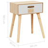 Stella Homewares Bedside Table with a Drawer 44x30x58.5 cm Solid Pinewood