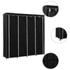Stella Homewares Wardrobe with 4 Compartments Black 175x45x170 cm