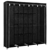 Stella Homewares Wardrobe with 4 Compartments Black 175x45x170 cm