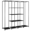 Stella Homewares Wardrobe with 4 Compartments Black 175x45x170 cm
