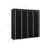 Stella Homewares Wardrobe with 4 Compartments Black 175x45x170 cm