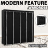 Stella Homewares Wardrobe with 4 Compartments Black 175x45x170 cm