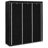 Stella Homewares Wardrobe with Compartments and Rods Black 150x45x175 cm Fabric