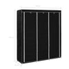 Stella Homewares Wardrobe with Compartments and Rods Black 150x45x175 cm Fabric