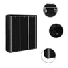 Stella Homewares Wardrobe with Compartments and Rods Black 150x45x175 cm Fabric