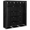 Stella Homewares Wardrobe with Compartments and Rods Black 150x45x175 cm Fabric