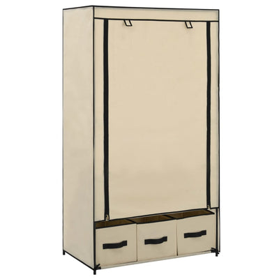 Stella Homewares Wardrobe Cream 87x49x159 cm Fabric