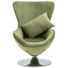 Stella Homewares Swivel Egg Chair with Cushion Light Green Velvet