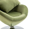 Stella Homewares Swivel Egg Chair with Cushion Light Green Velvet