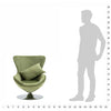 Stella Homewares Swivel Egg Chair with Cushion Light Green Velvet