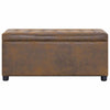 Stella Homewares Storage Ottoman 87.5 cm Brown Faux Suede Leather