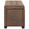 Stella Homewares Storage Ottoman 87.5 cm Brown Faux Suede Leather
