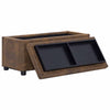 Stella Homewares Storage Ottoman 87.5 cm Brown Faux Suede Leather