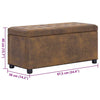 Stella Homewares Storage Ottoman 87.5 cm Brown Faux Suede Leather
