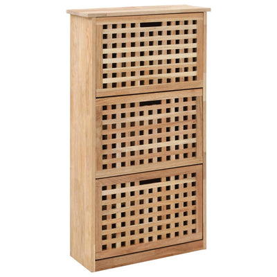 Stella Homewares Shoe Storage Cabinet 55x20x104 cm Solid Walnut Wood