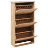 Stella Homewares Shoe Storage Cabinet 55x20x104 cm Solid Walnut Wood