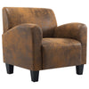 Stella Homewares Sofa Chair Brown Faux Suede Leather