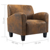 Stella Homewares Sofa Chair Brown Faux Suede Leather