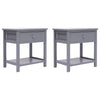 Stella Homewares Nightstands 2 pcs Grey 40x29x42 cm Paulownia Wood
