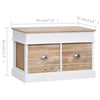 Stella Homewares Hall Bench 70x35x45 cm Paulownia Wood