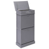 Stella Homewares Shoe Cabinet Grey 50x28x98 cm Paulownia Wood