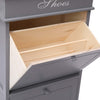 Stella Homewares Shoe Cabinet Grey 50x28x98 cm Paulownia Wood