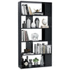 Stella Homewares Book Cabinet/Room Divider High Gloss Black 80x24x159 cm