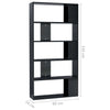 Stella Homewares Book Cabinet/Room Divider High Gloss Black 80x24x159 cm