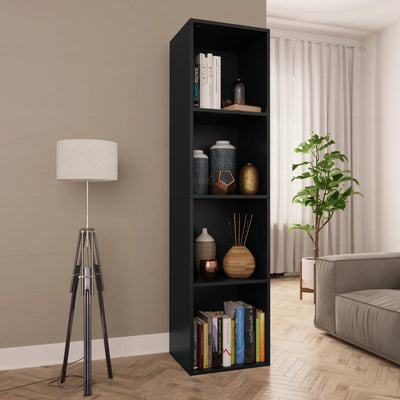 Stella Homewares Book Cabinet/TV Cabinet Black 36x30x143 cm Engineered Wood