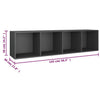 Stella Homewares Book Cabinet/TV Cabinet Grey 36x30x143 cm Engineered Wood
