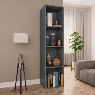 Stella Homewares Book Cabinet/TV Cabinet Grey 36x30x143 cm Engineered Wood