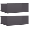 Stella Homewares Floating Nightstands 2 pcs High Gloss Grey 40x30x15 cm Engineered Wood