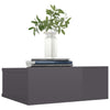 Stella Homewares Floating Nightstands 2 pcs High Gloss Grey 40x30x15 cm Engineered Wood