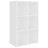 Stella Homewares Book Cabinet/Sideboard White 66x30x98 cm Engineered Wood