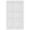 Stella Homewares Book Cabinet/Sideboard White 66x30x98 cm Engineered Wood