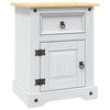 Stella Homewares Bedside Cabinet Mexican Pine Corona Range White 53x39x67 cm