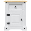 Stella Homewares Bedside Cabinet Mexican Pine Corona Range White 53x39x67 cm