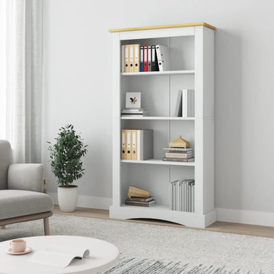 Stella Homewares 4-Tier Bookcase Mexican Pine Corona Range White 80x29x150 cm