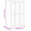 Stella Homewares 3-Door Wardrobe 118x50x171.5 cm Pine Panama Range