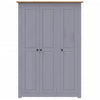 Stella Homewares 3-Door Wardrobe Grey 118x50x171.5 cm Pine Panama Range