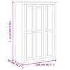 Stella Homewares 3-Door Wardrobe Grey 118x50x171.5 cm Pine Panama Range