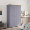 Stella Homewares 3-Door Wardrobe Grey 118x50x171.5 cm Pine Panama Range