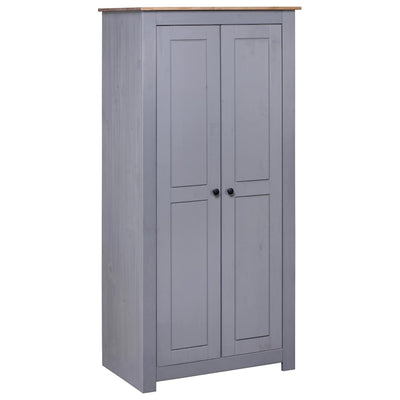 Stella Homewares Wardrobe Grey 80x50x171.5 cm Solid Pine Panama Range