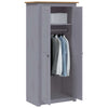Stella Homewares Wardrobe Grey 80x50x171.5 cm Solid Pine Panama Range
