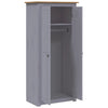 Stella Homewares Wardrobe Grey 80x50x171.5 cm Solid Pine Panama Range