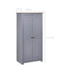 Stella Homewares Wardrobe Grey 80x50x171.5 cm Solid Pine Panama Range