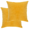 Stella Homewares Cushions Cotton Velvet 2 pcs 45x45 cm Yellow